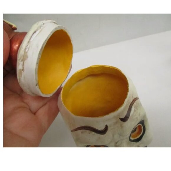 Halloween "Skullcap Luminary" Skeleton Skull 6.35" ~ design by Jorge De Rojas - Picture 7 of 9